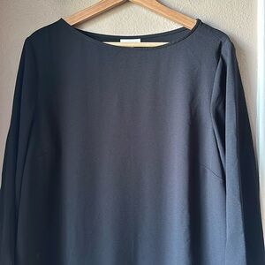 J. JILL Pleated Black Blouse